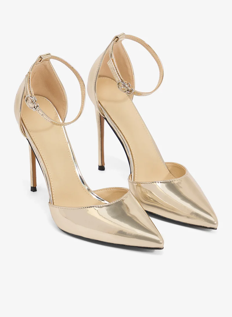 Namshi x Gold Gold Metallic High Heel Pumps for Women | Best Price UAE